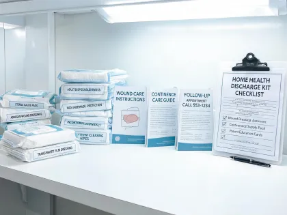 Home health discharge kit assembly