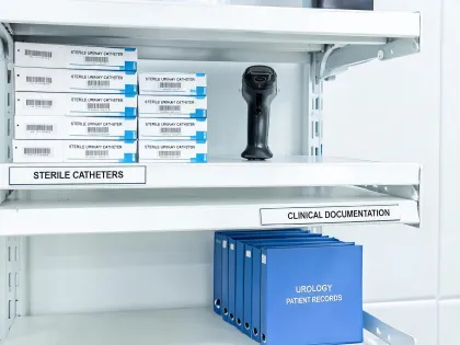 Urology supply storage for catheter products